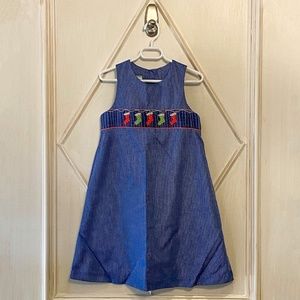 Candyland Smocked Christmas Stocking Jumper Dress